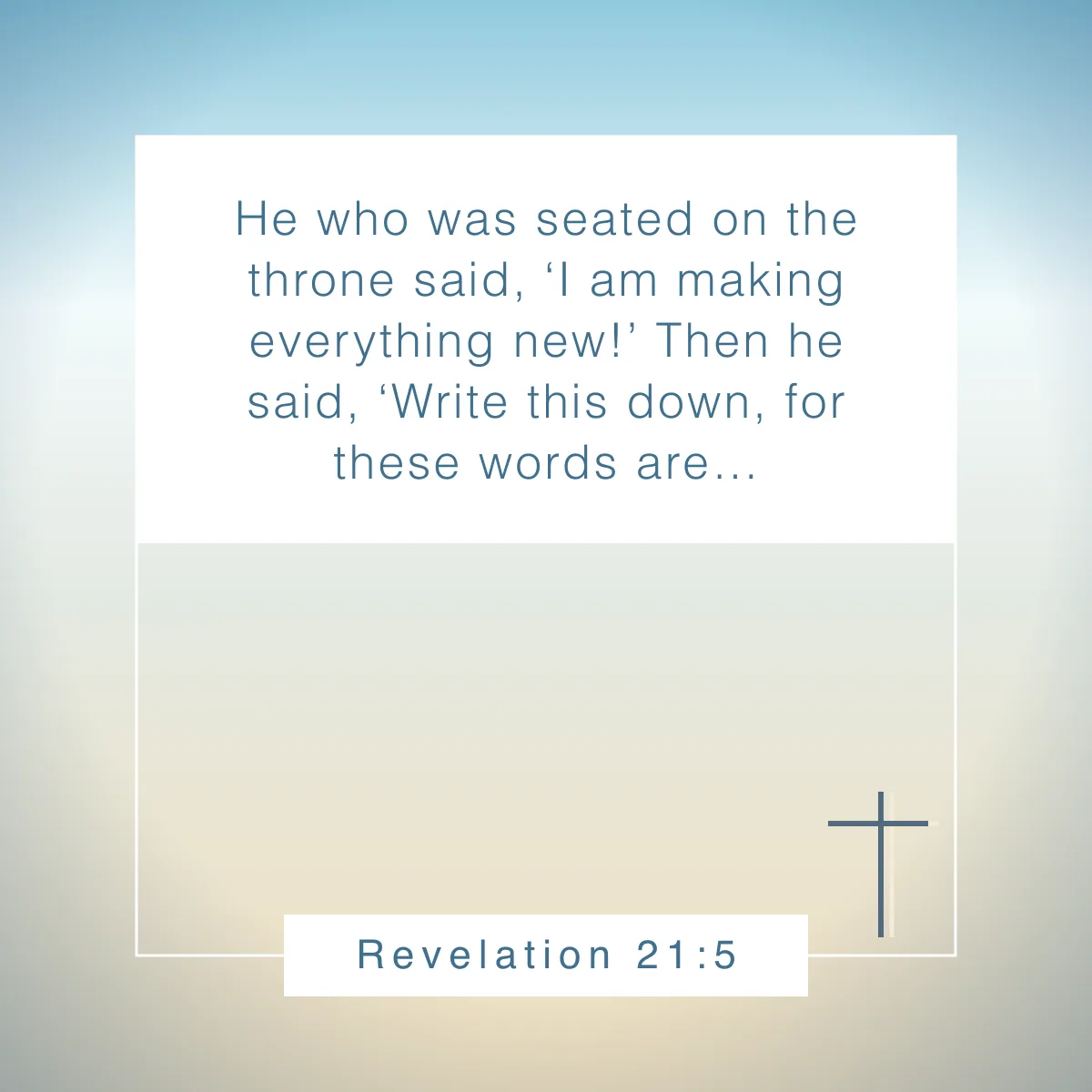 Revelation 21:5 Bible verse about the new day