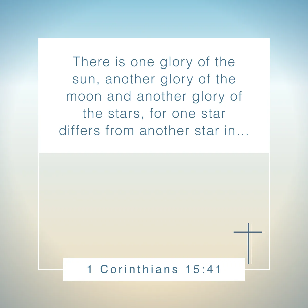 1 Corinthians 15:41 Bible verse about the stars