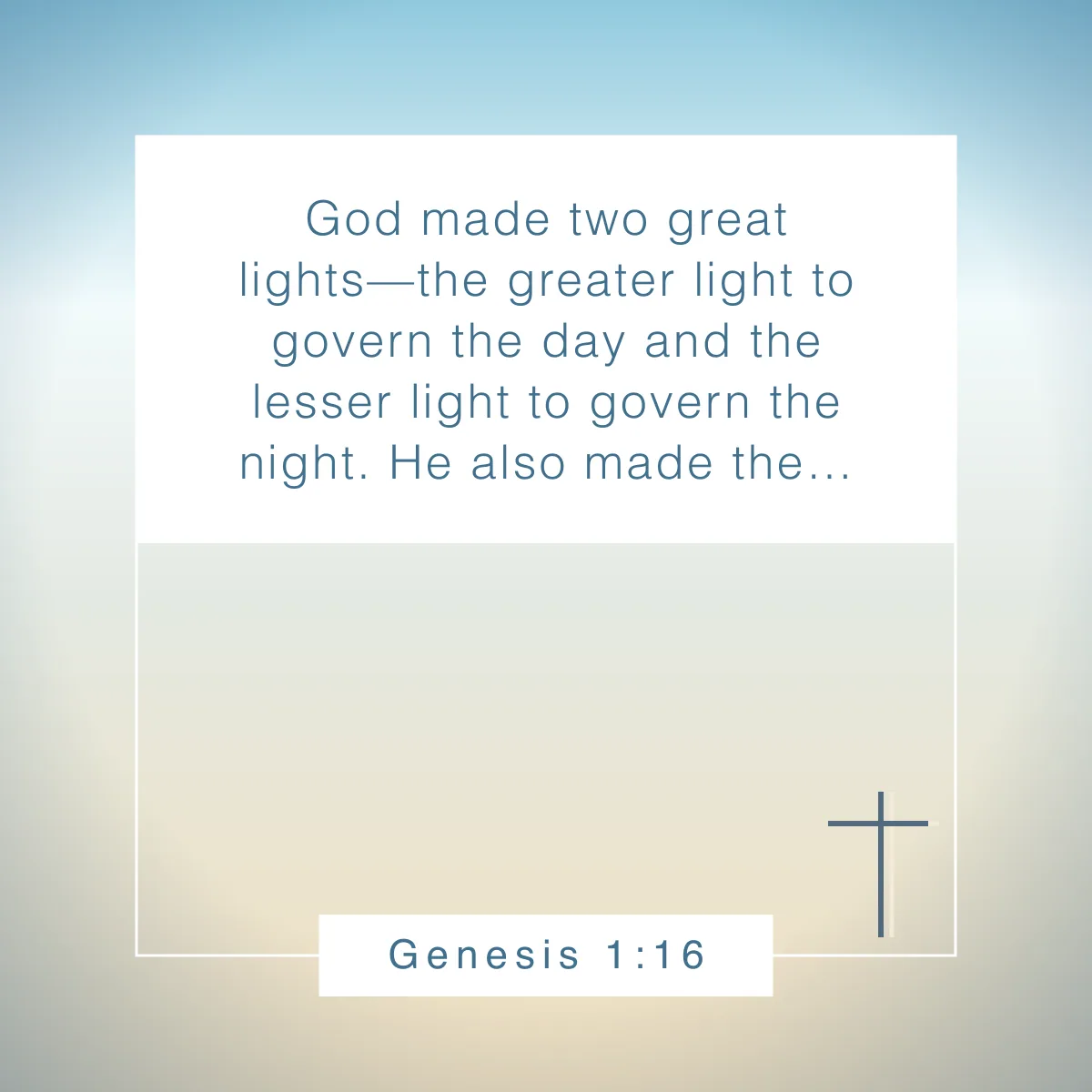 Genesis 1:16 Bible verse about the sun