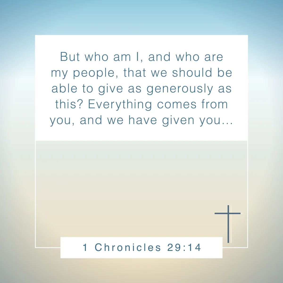 1 Chronicles 29:14 Bible verse about tithing