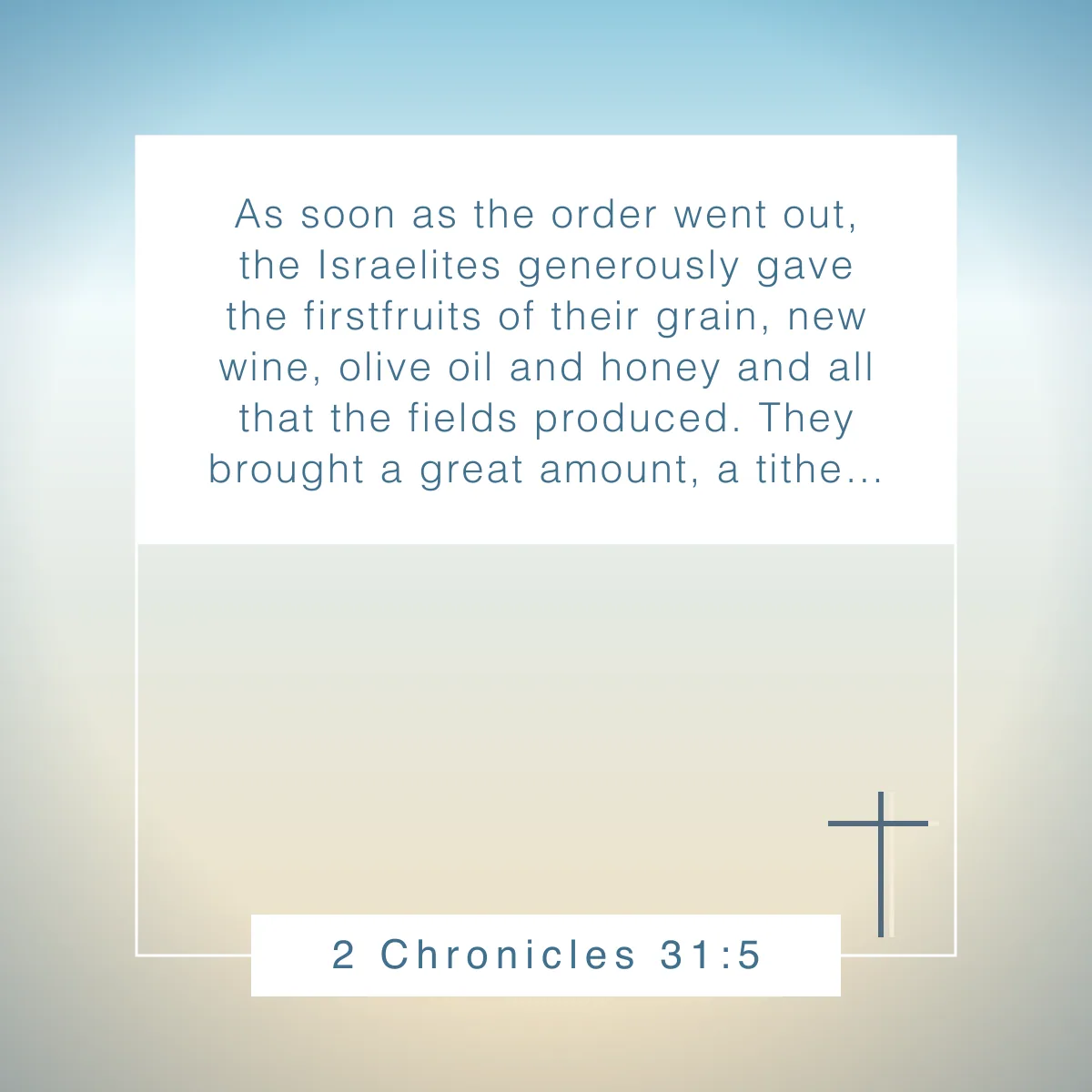 2 Chronicles 31:5 Bible verse about tithing