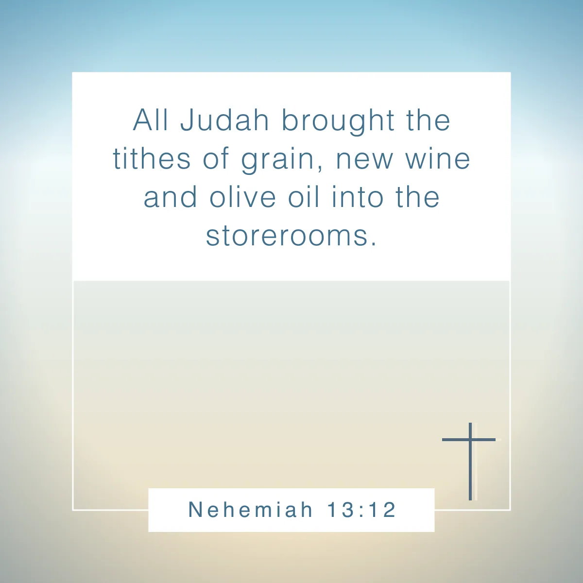 Nehemiah 13:12 Bible verse about tithing
