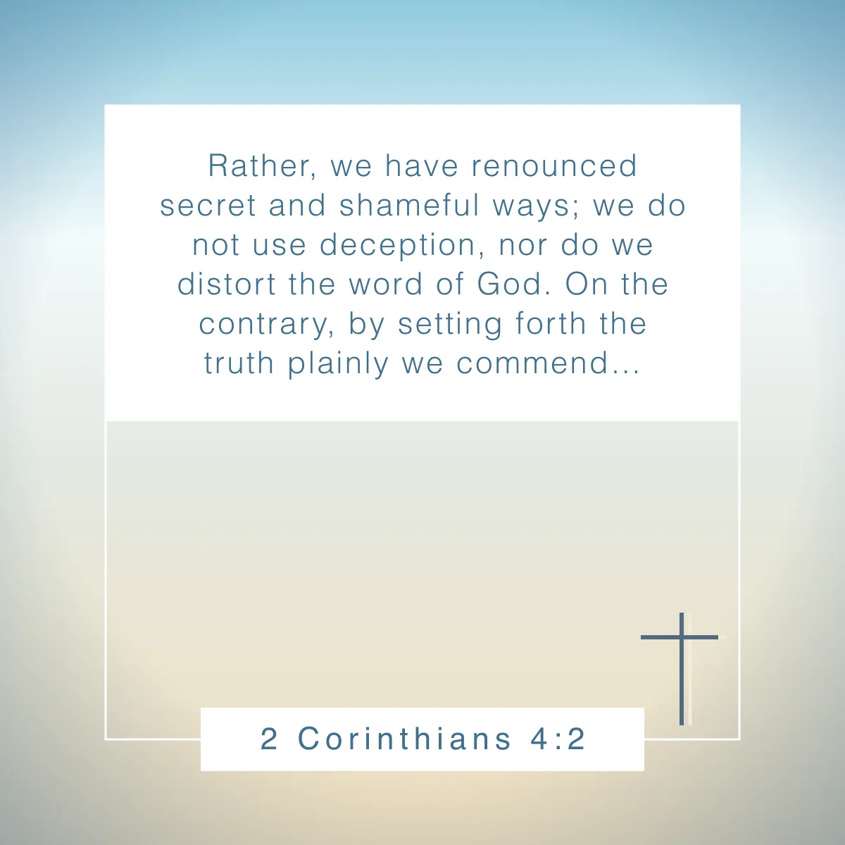 2 Corinthians 4:2 Bible verse about transparency