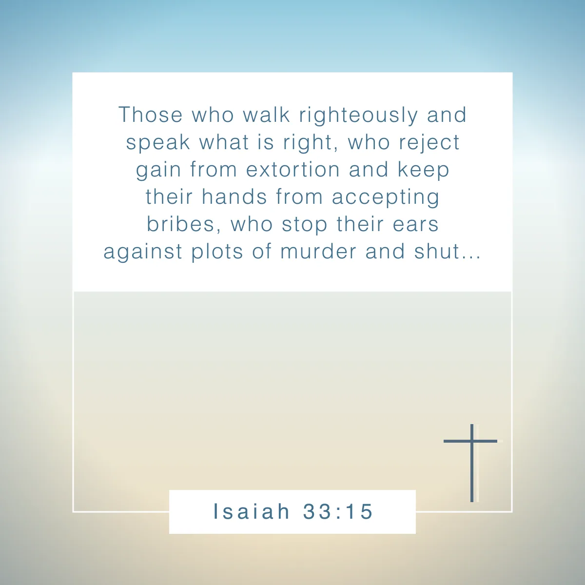 Isaiah 33:15 Bible verse about transparency