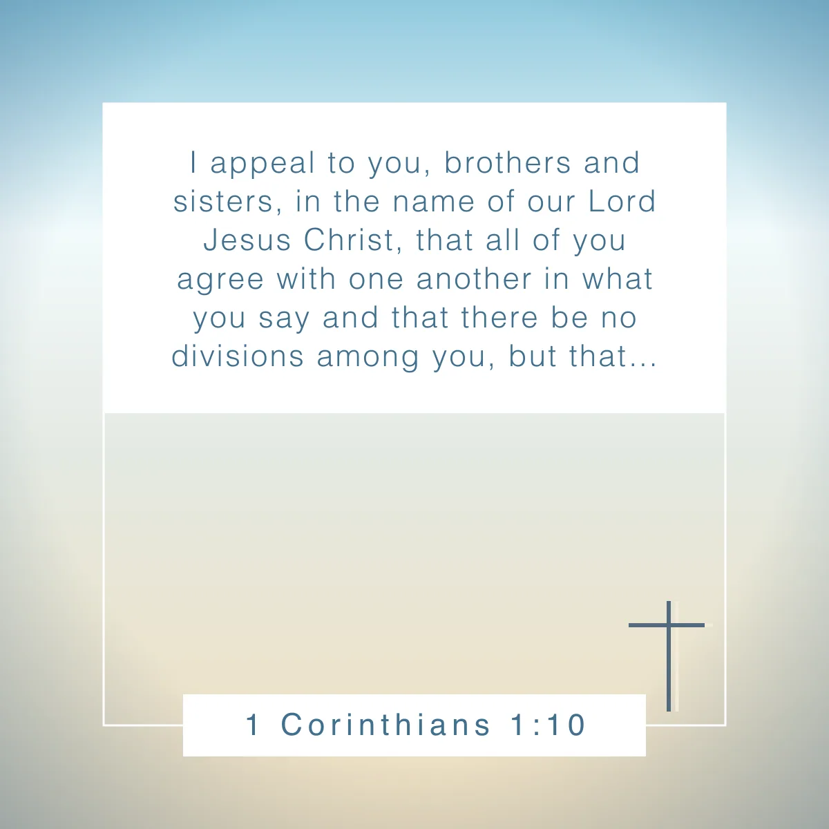 1 Corinthians 1:10 Bible verse about unity