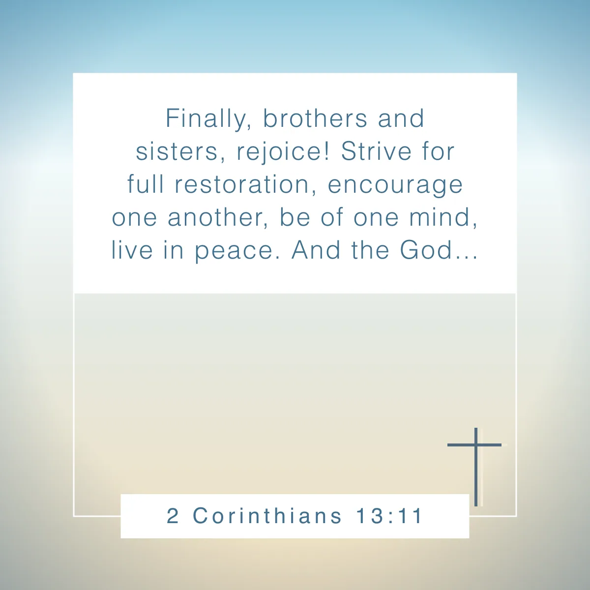 2 Corinthians 13:11 Bible verse about unity