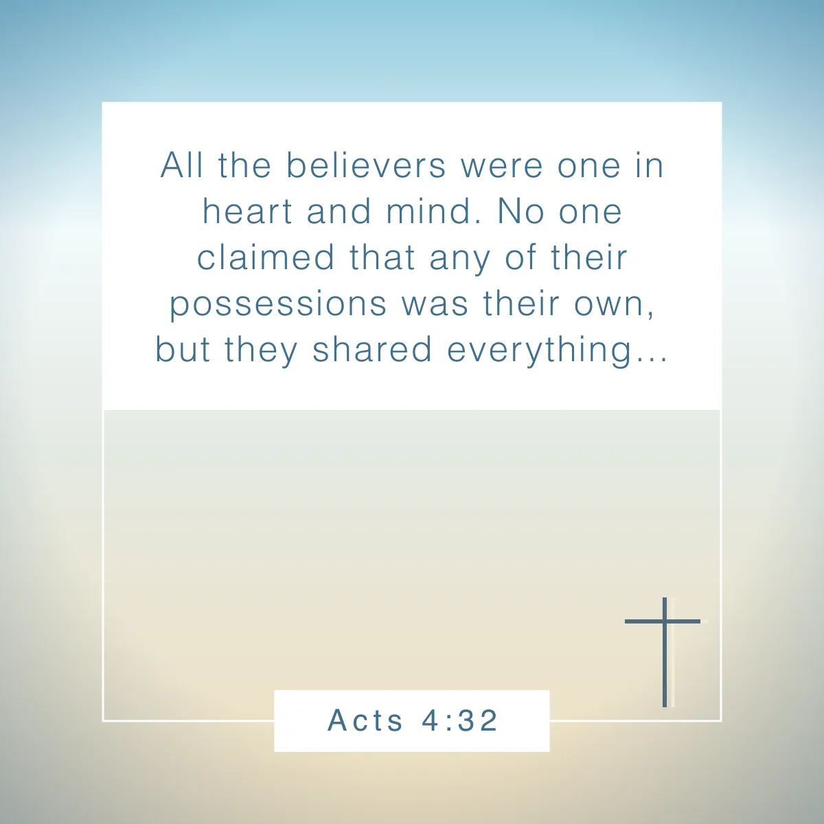 Acts 4:32 Bible verse about unity