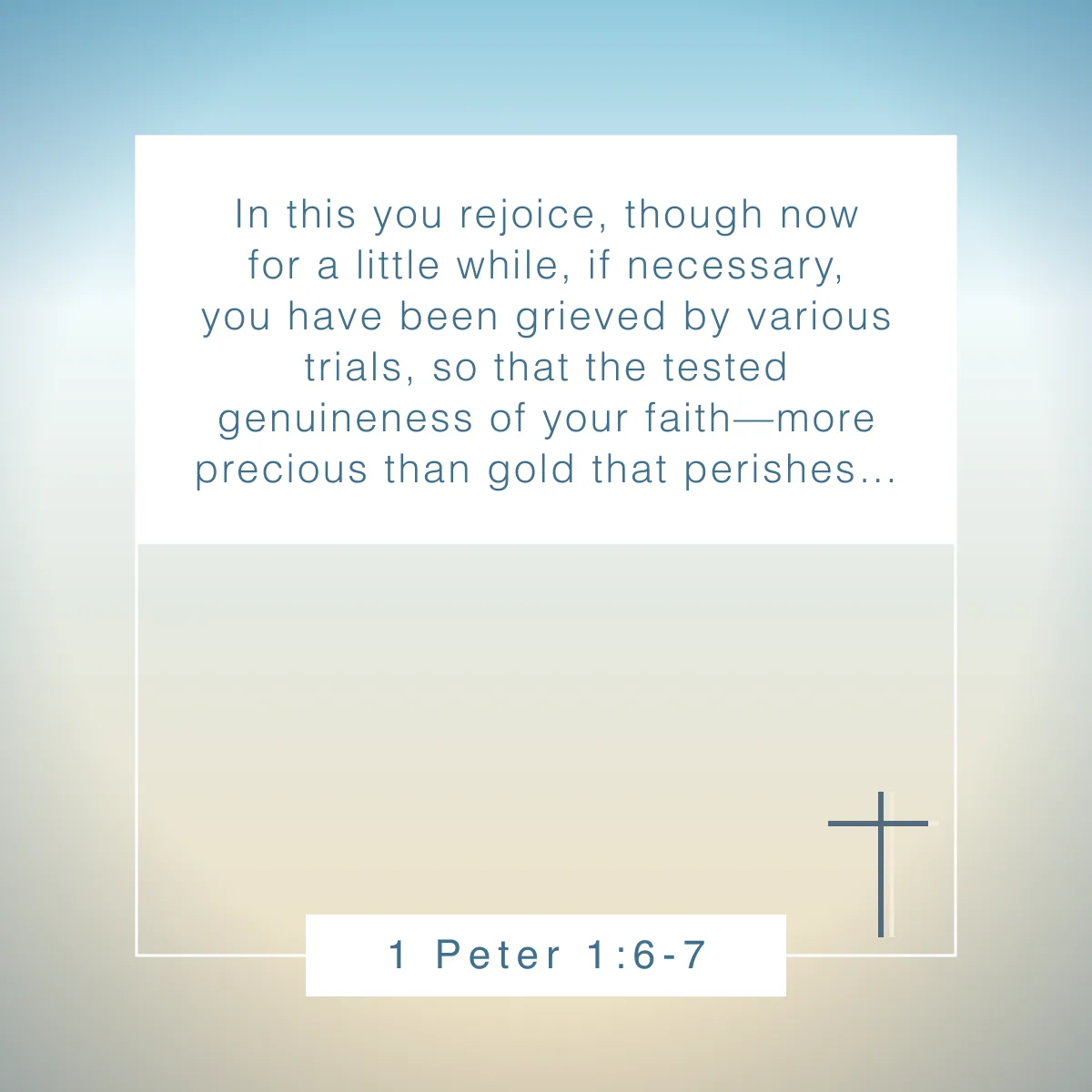 1 Peter 1:6-7 Bible verse about walking with God