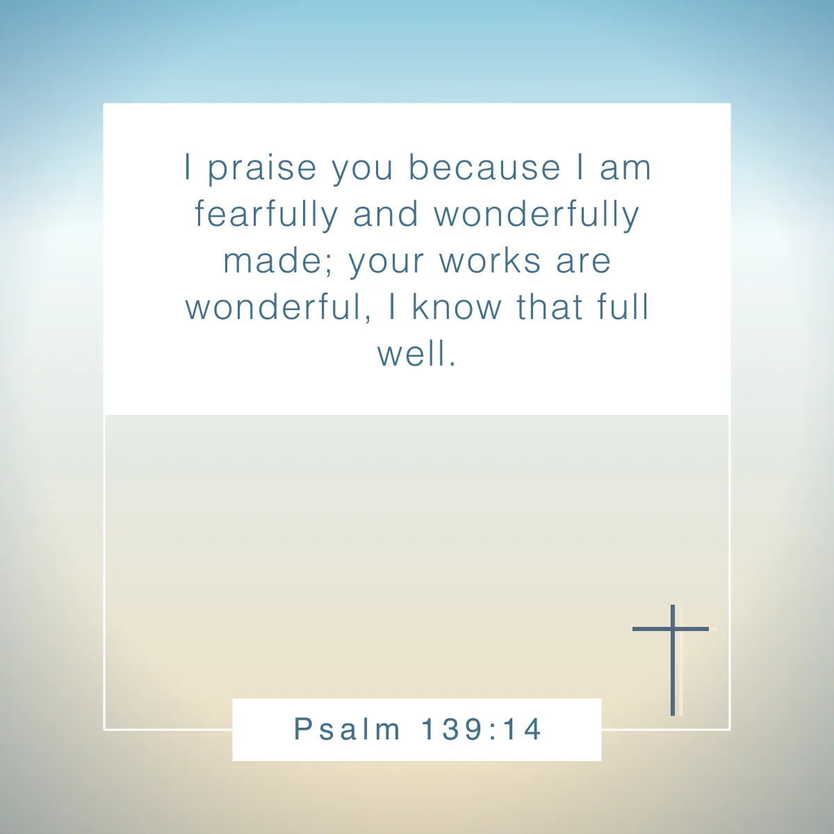 Psalm 139:14 Bible verse for authenticity