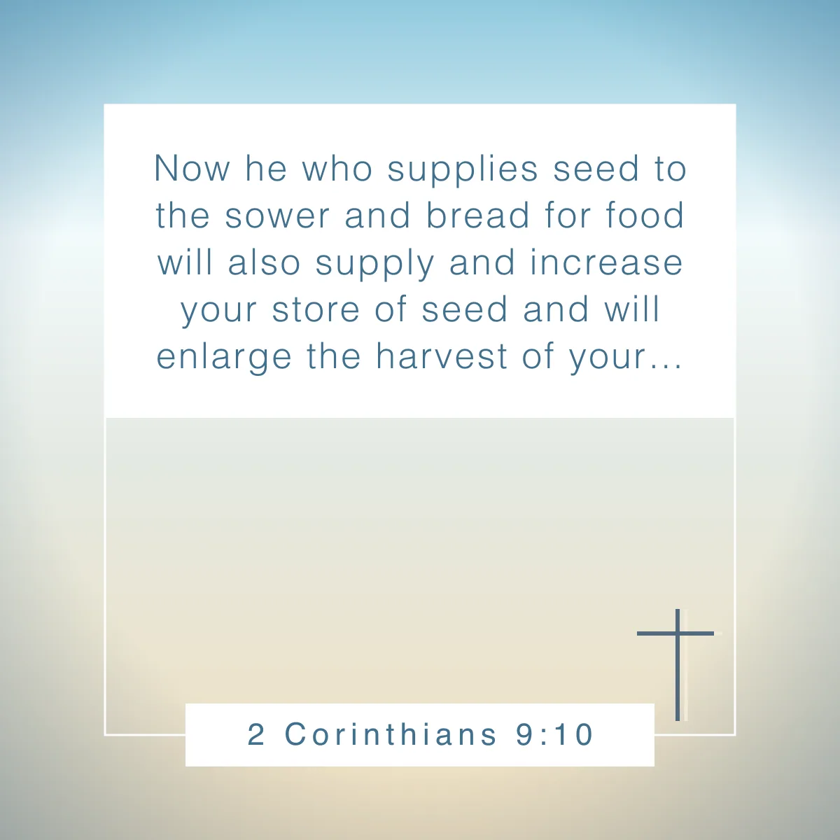 2 Corinthians 9:10 Bible verse for fall