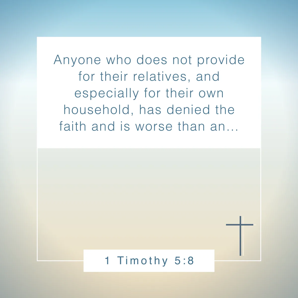 1 Timothy 5:8 Bible verse for overcoming procrastination