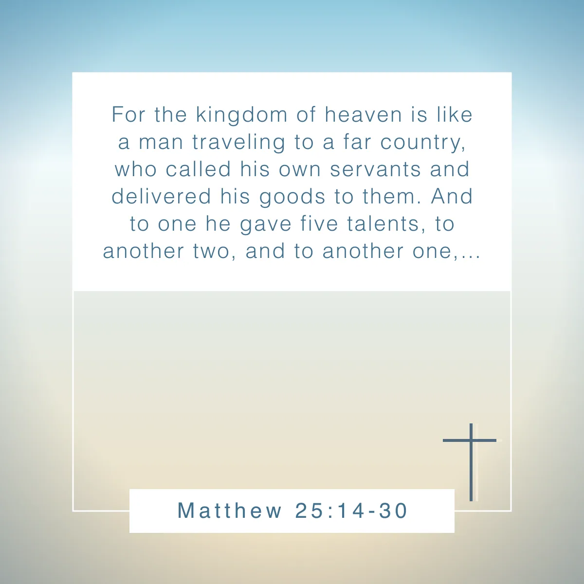 Matthew 25:14-30 Bible verse for overcoming procrastination