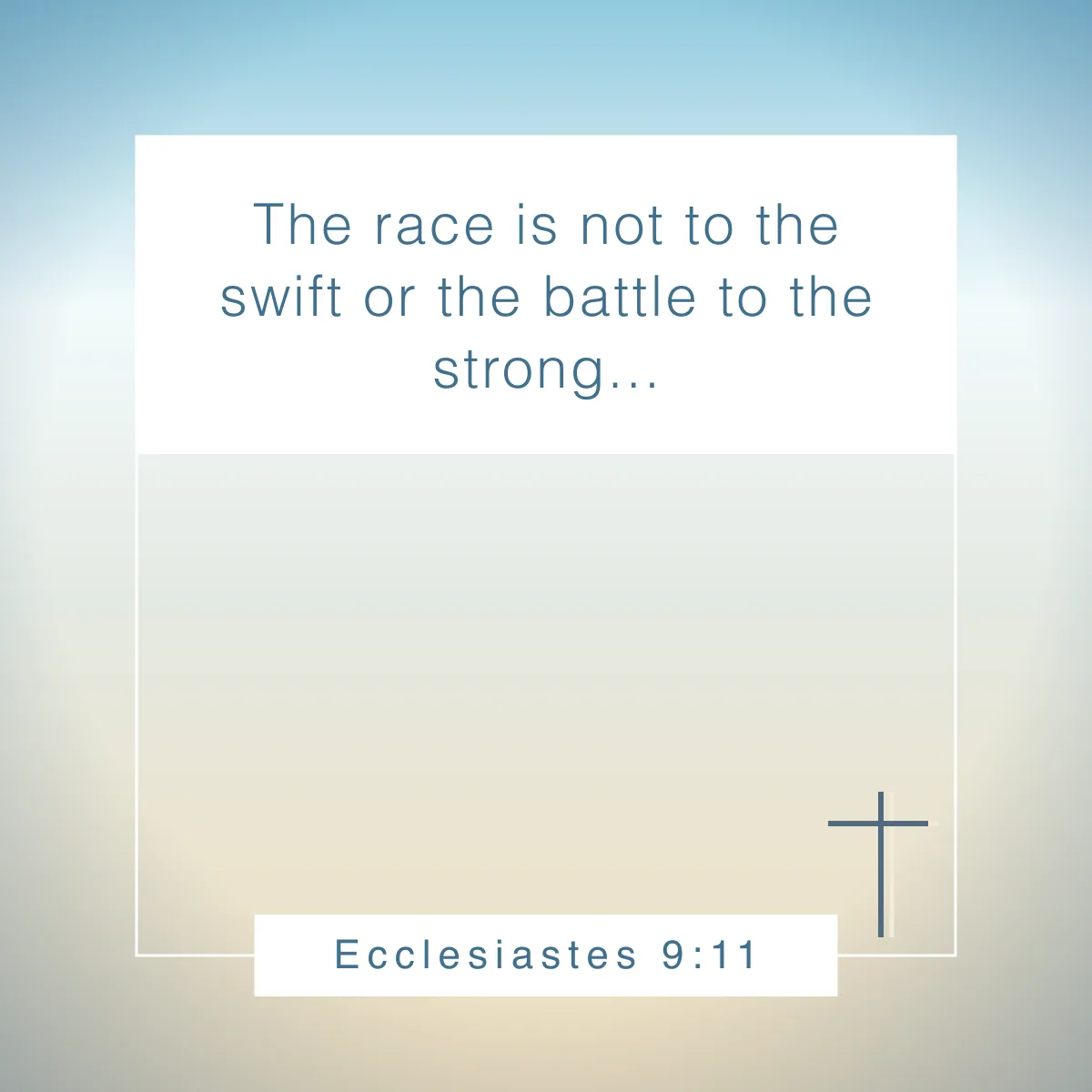 Ecclesiastes 9:11 Bible verse for sports and athletes