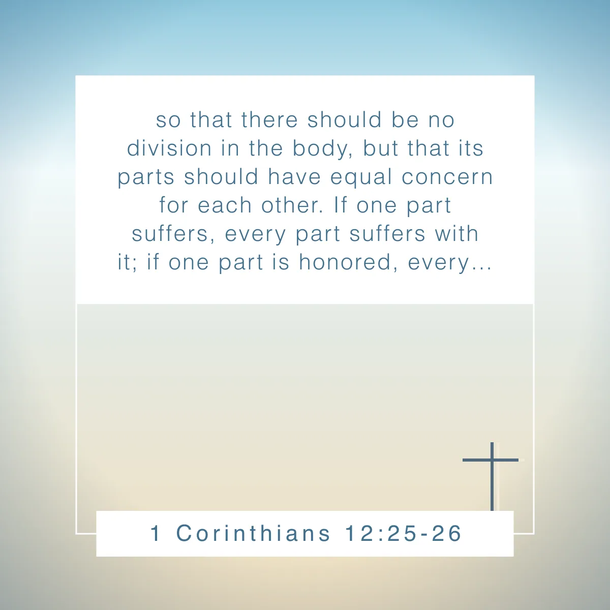 1 Corinthians 12:25-26 Bible verse on accountability