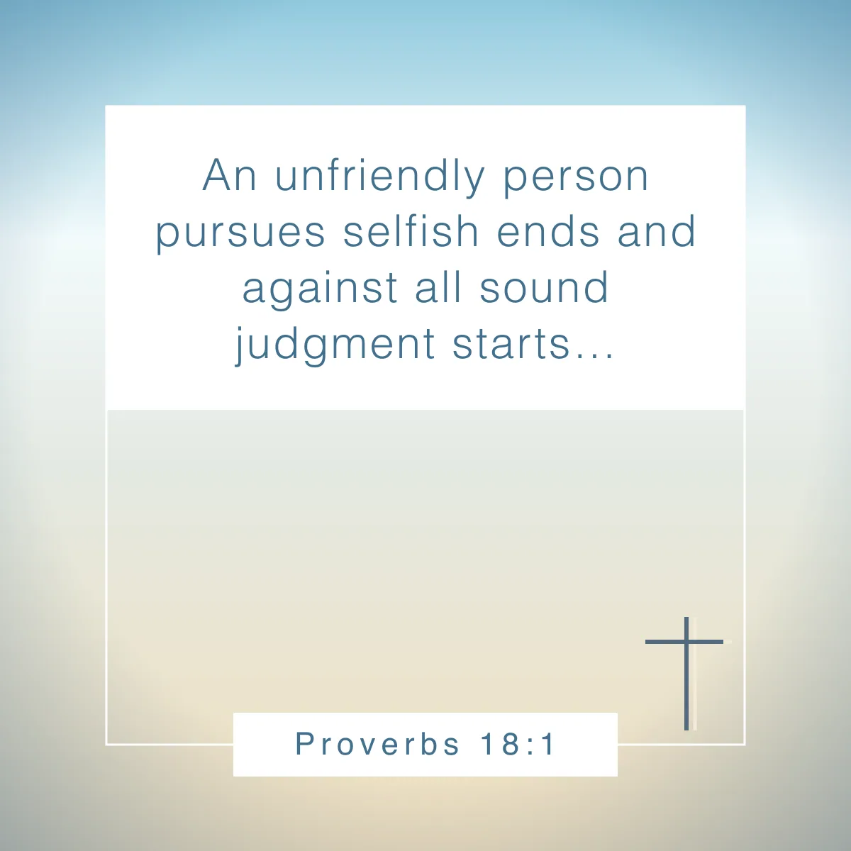 Proverbs 18:1 Bible verse on accountability