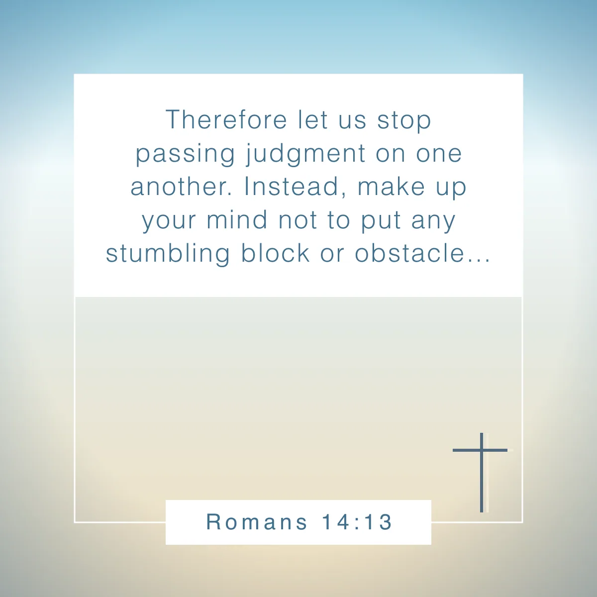 Romans 14:13 Bible verse on accountability