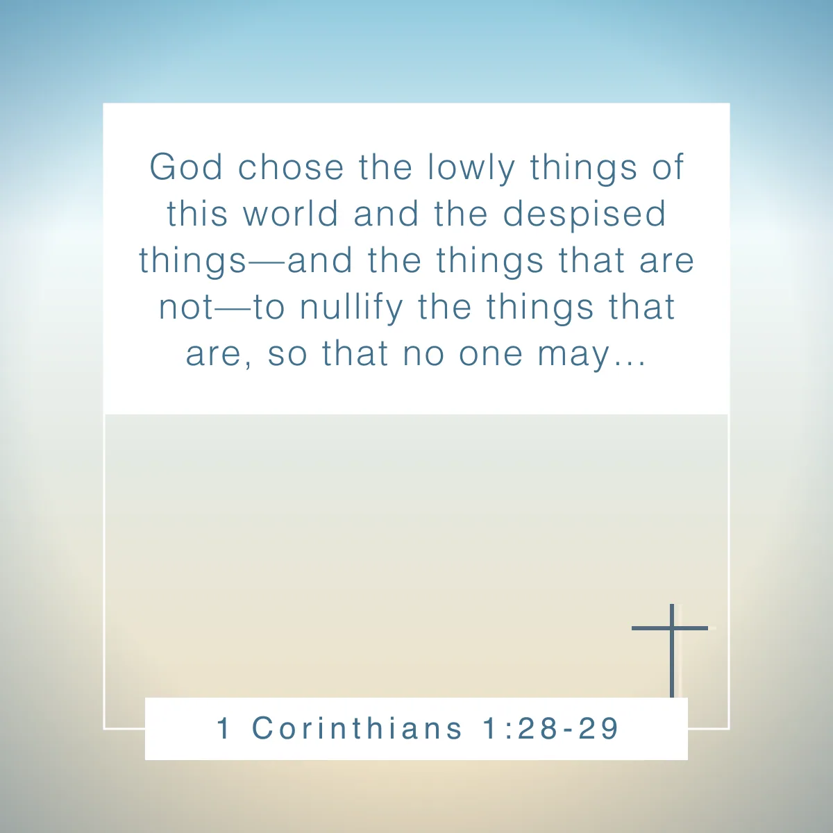 1 Corinthians 1:28-29 Bible verse on humility