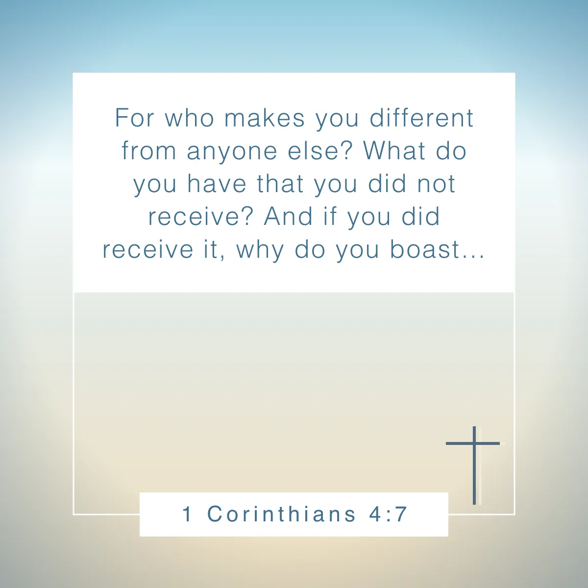 1 Corinthians 4:7 Bible verse on humility
