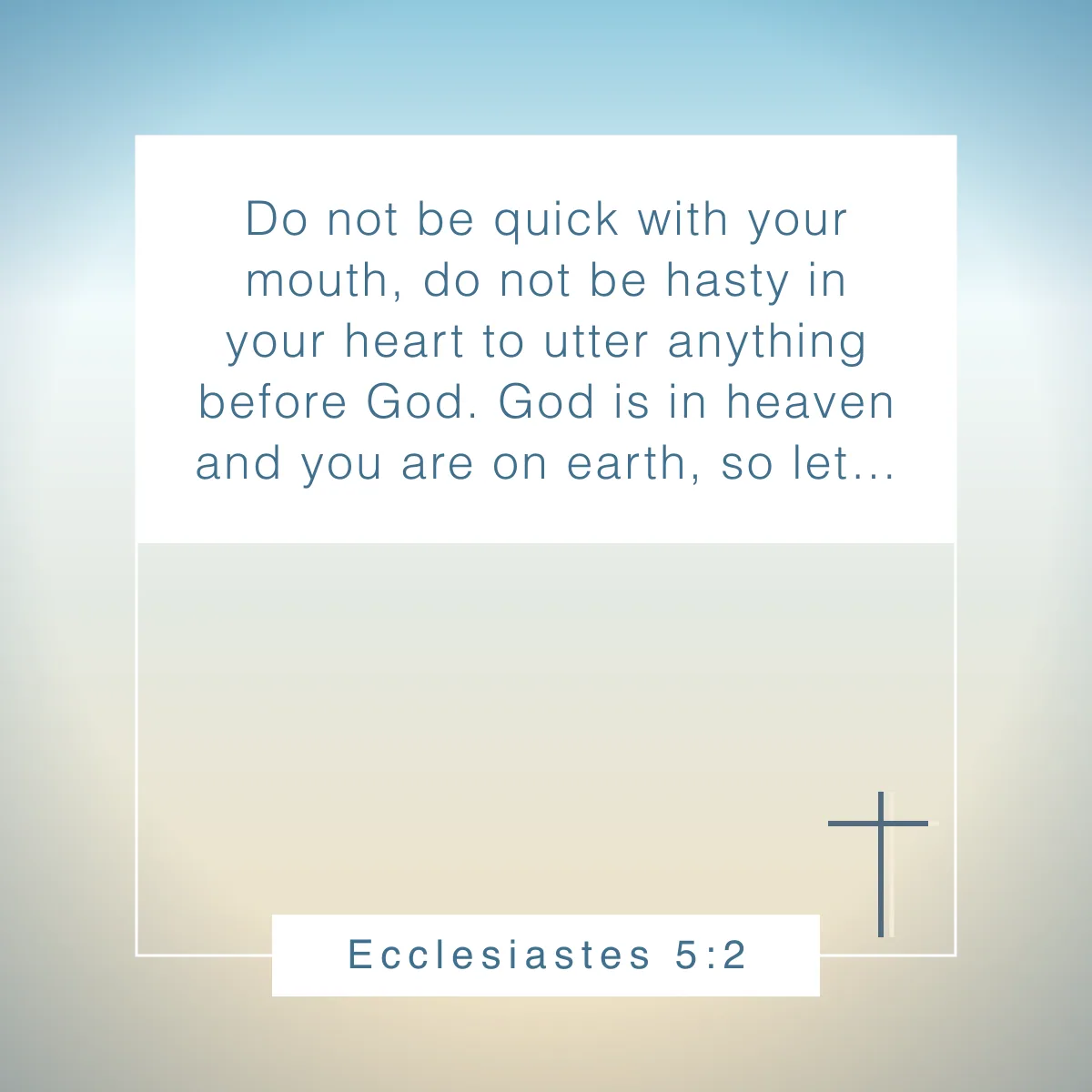 Ecclesiastes 5:2 Bible verse on humility