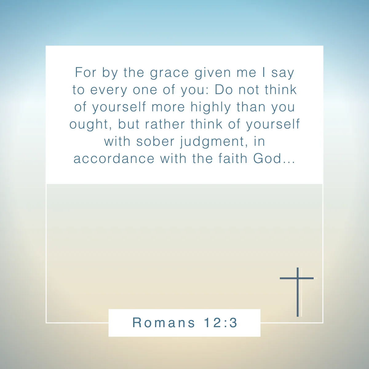 Romans 12:3 Bible verse on humility