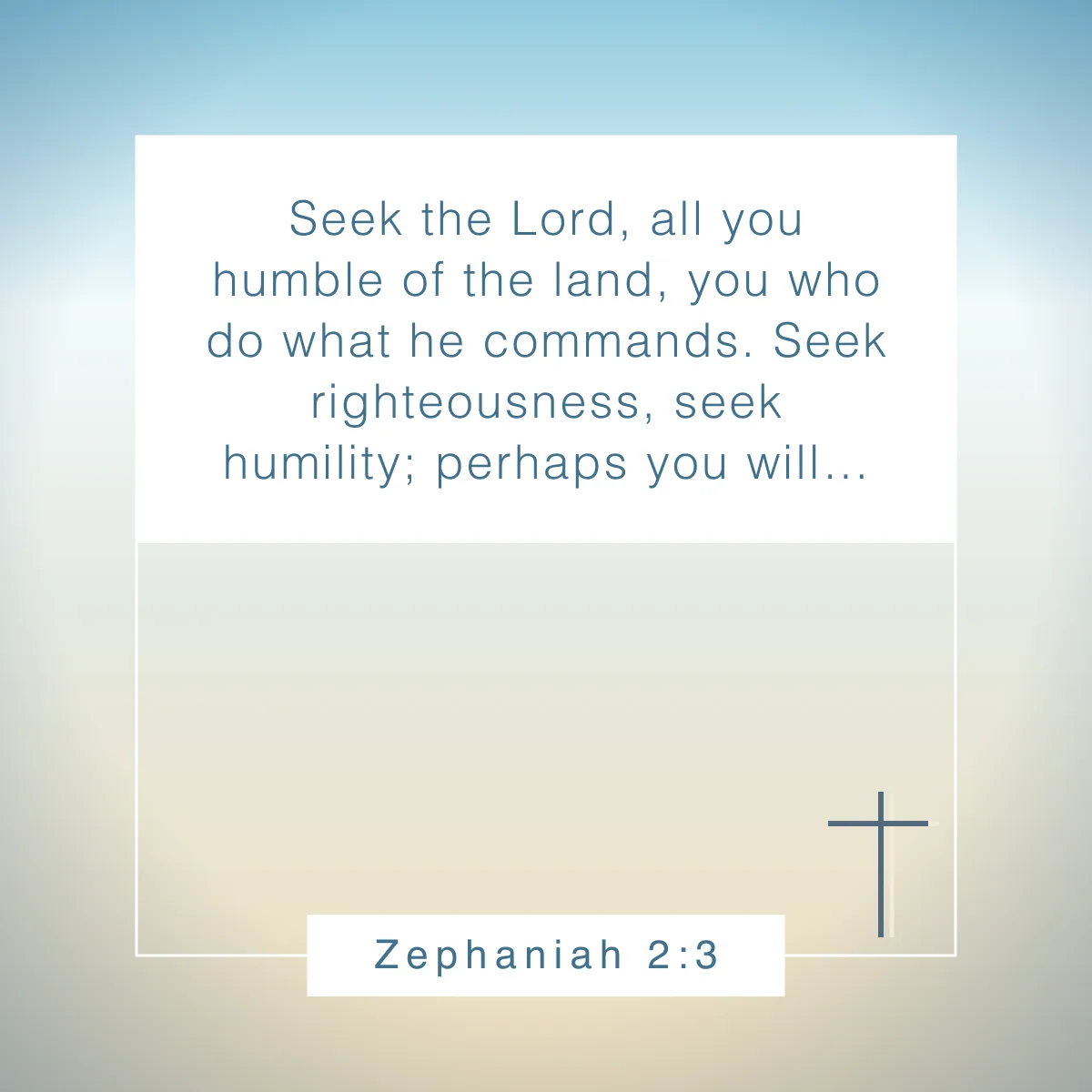Zephaniah 2:3 Bible verse on humility