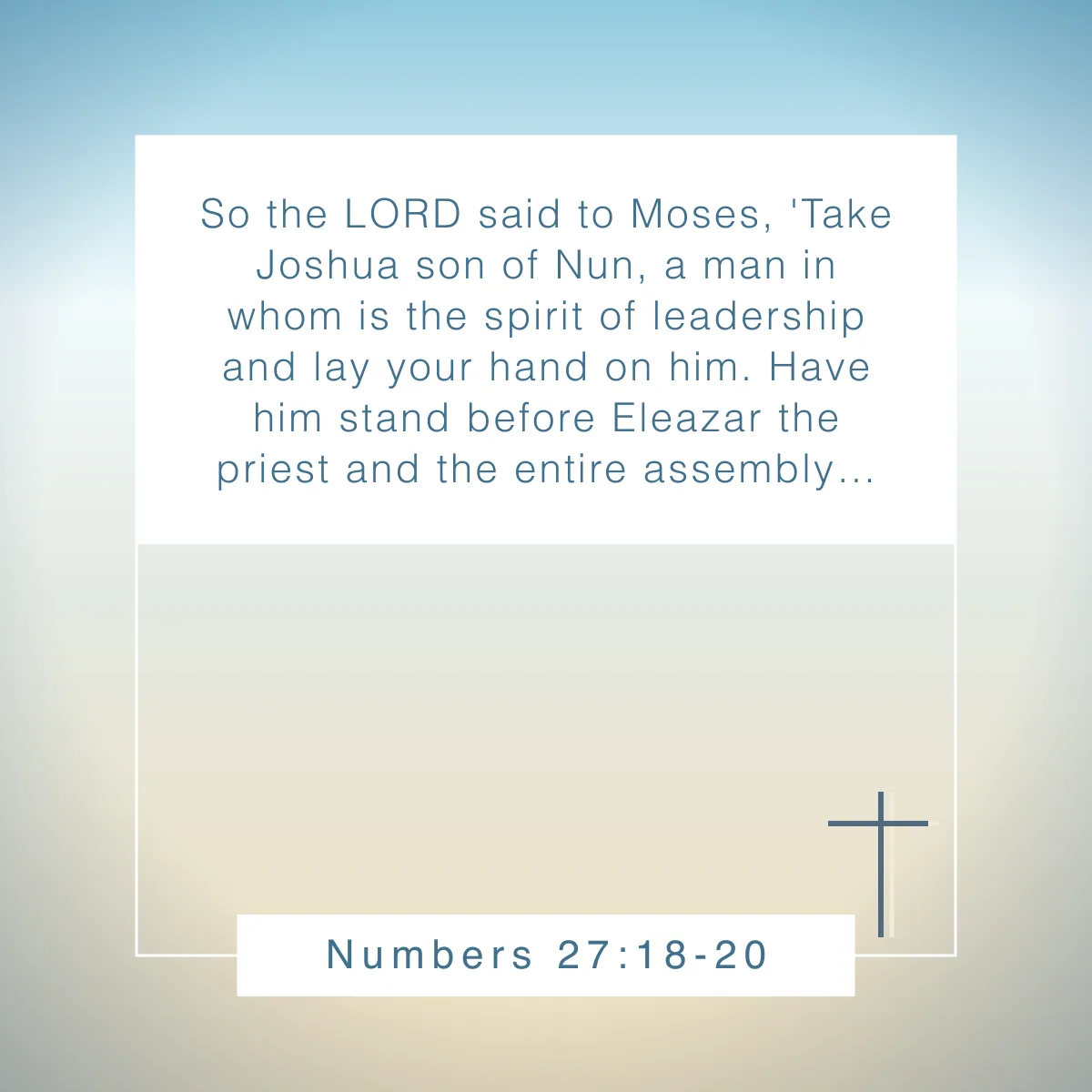 Numbers 27:18-20 Bible verse on legacy