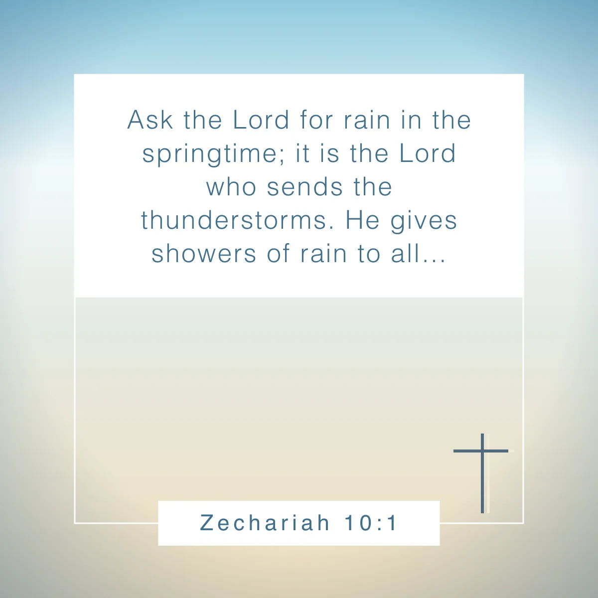 Zechariah 10:1 Bible verse on legacy