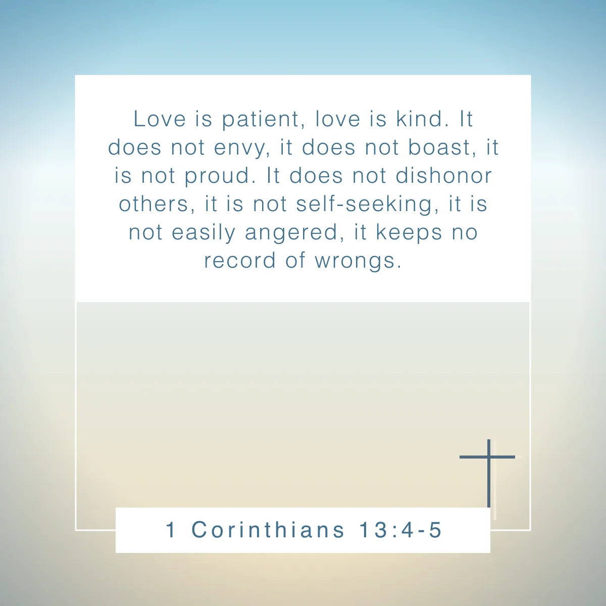 1 Corinthians 13:4-5 Bible verse on putting others first