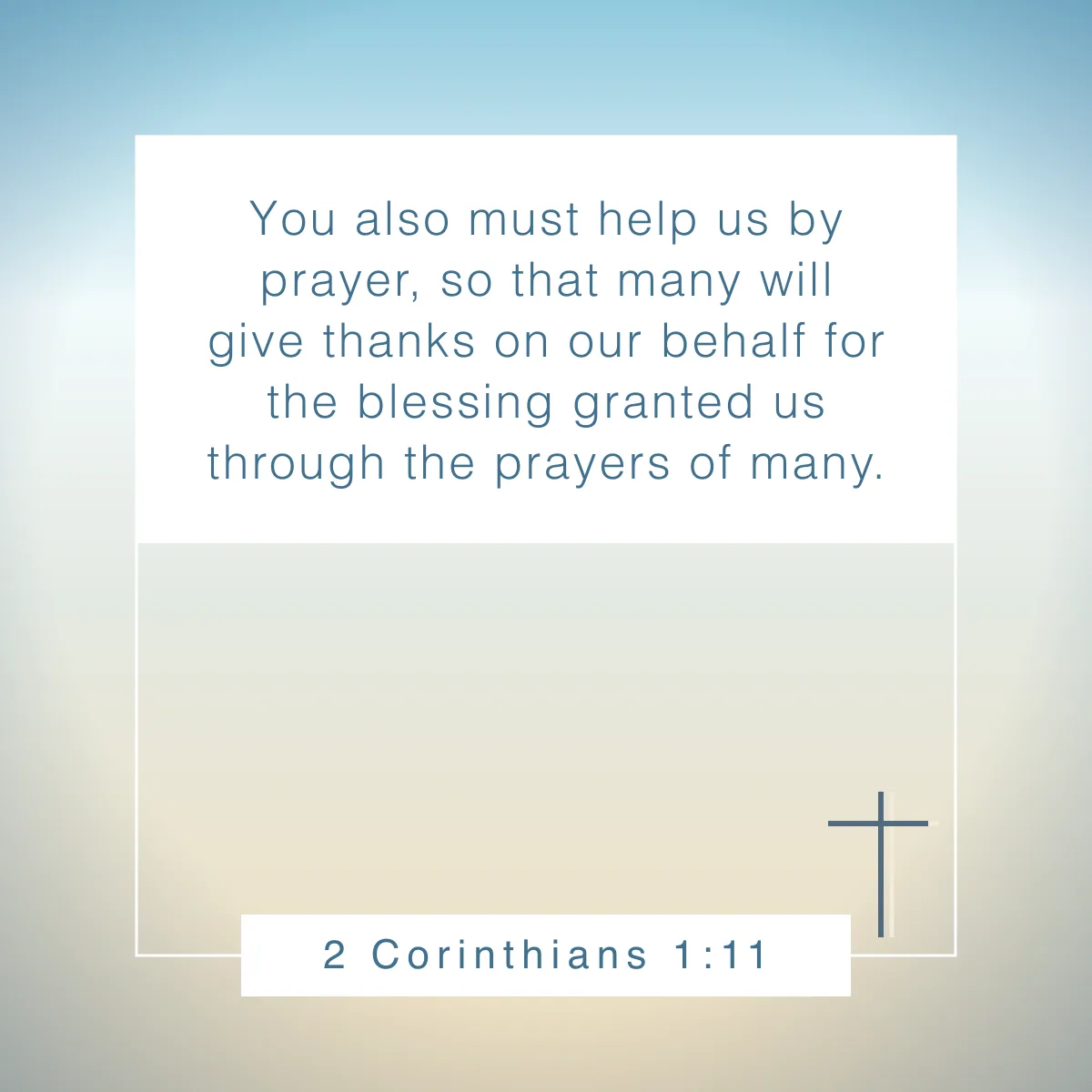 2 Corinthians 1:11 Bible verse on the power of prayer