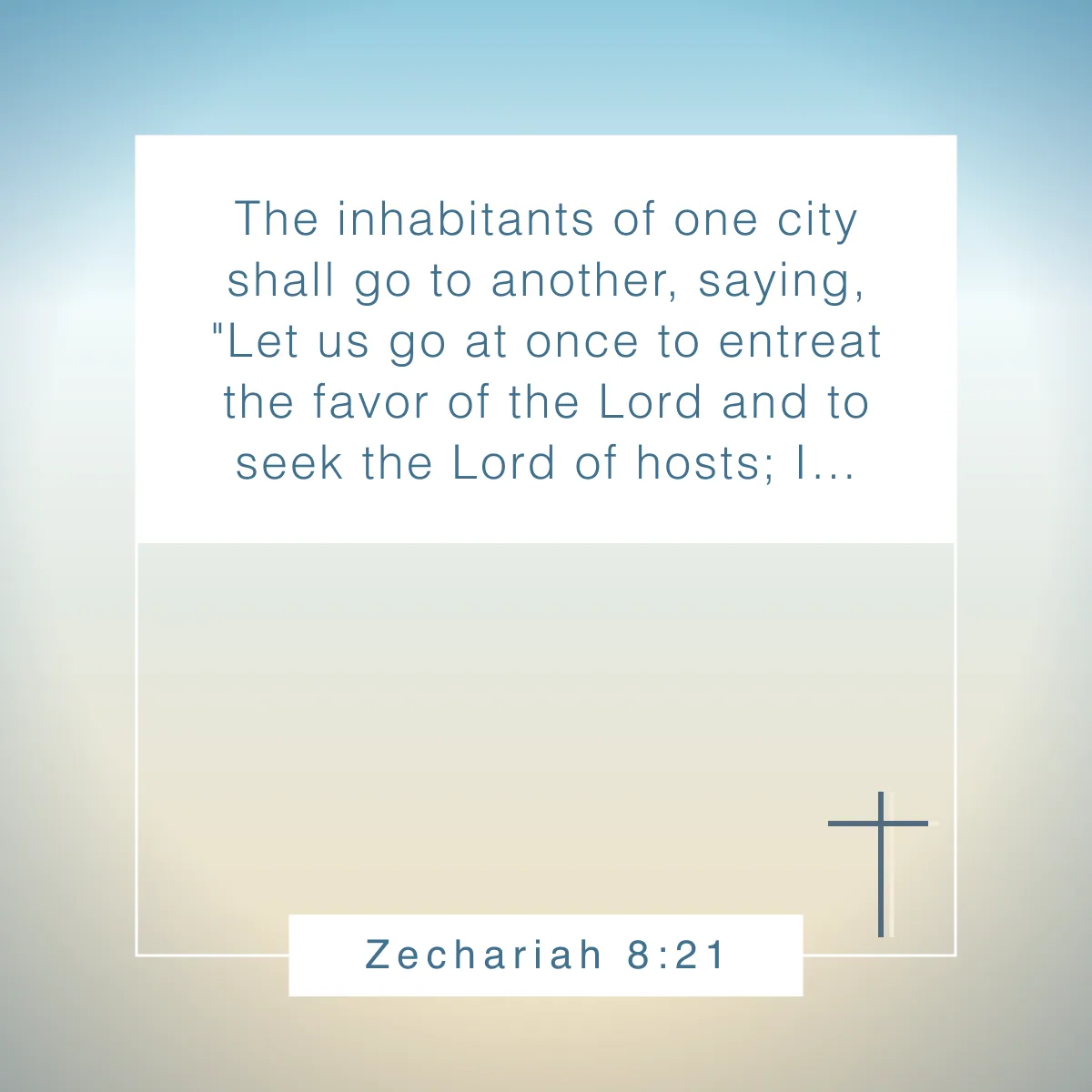 Zechariah 8:21 Bible verse on the power of prayer