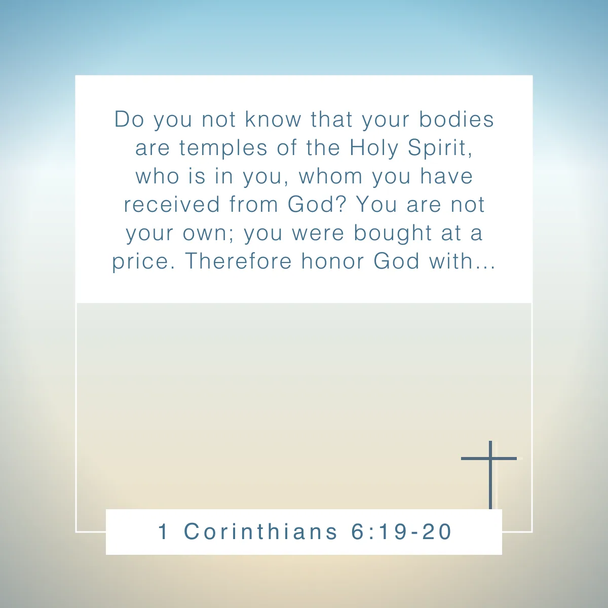 1 Corinthians 6:19-20 Bible verse to guide your self-care and well-being