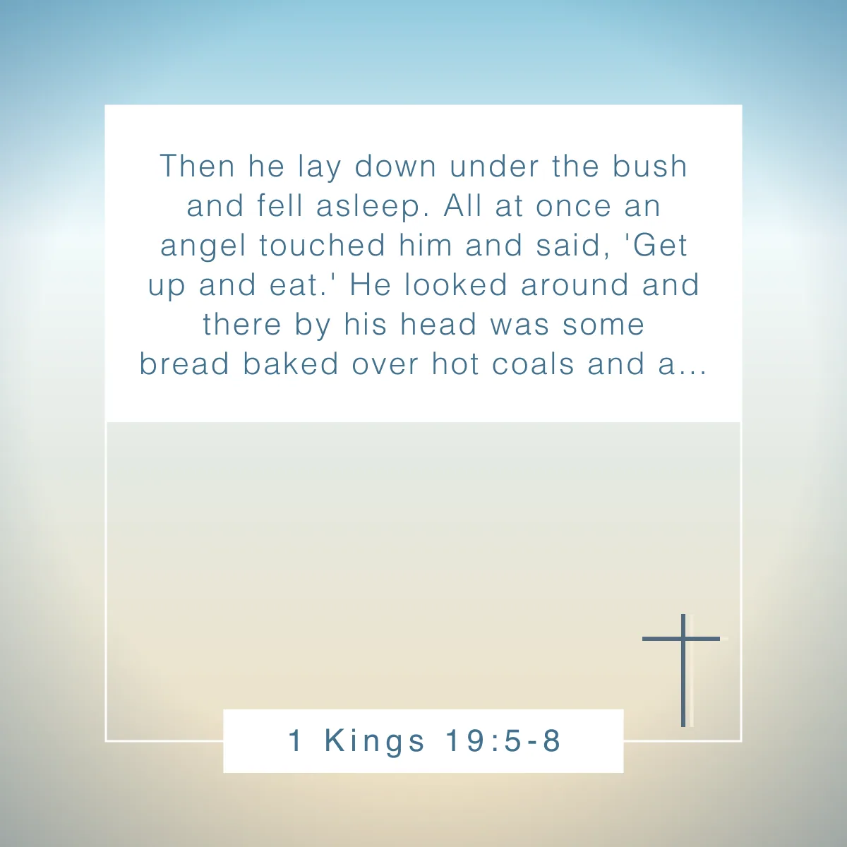 1 Kings 19:5-8 Bible verse to guide your self-care and well-being