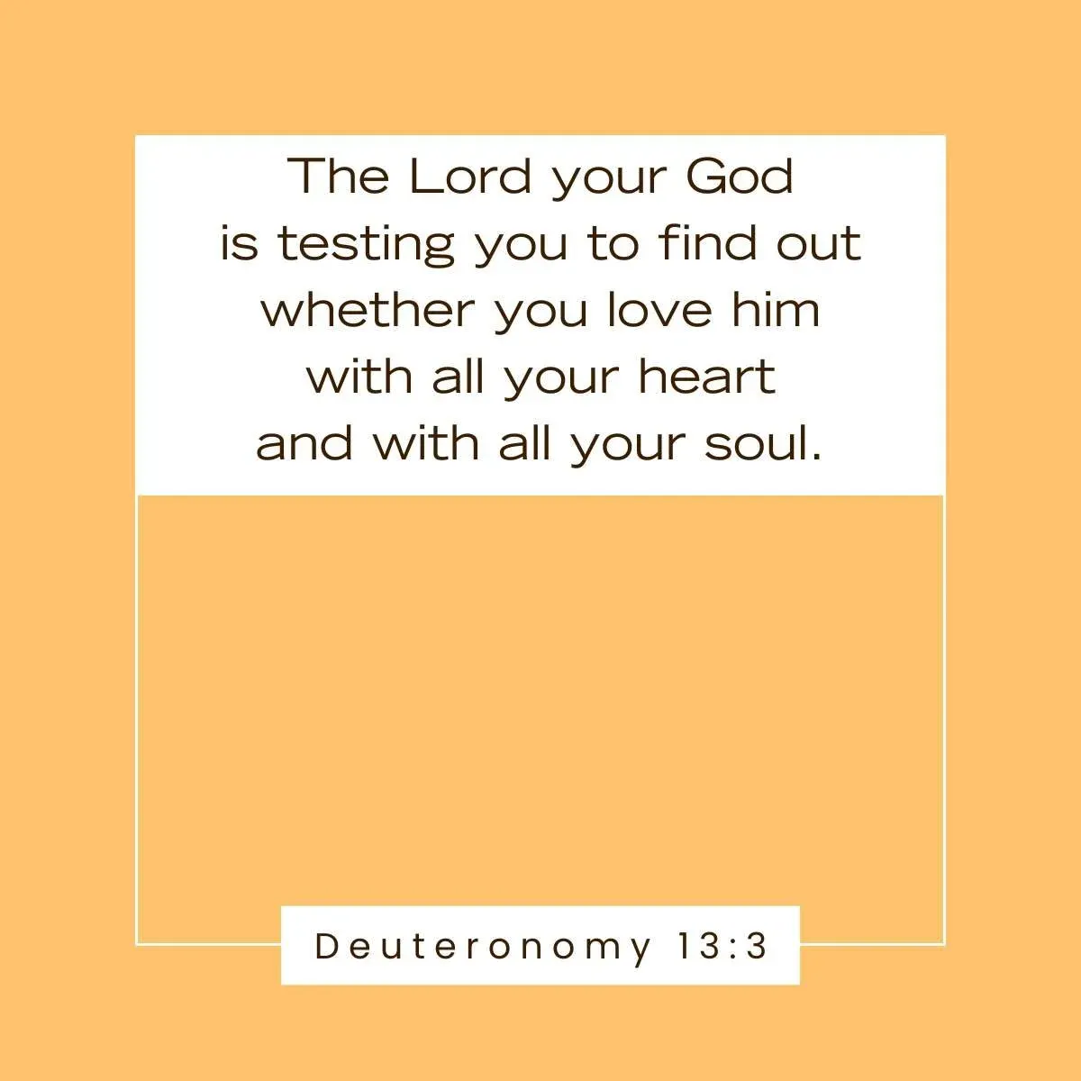 Deuteronomy 13:3 Bible verse about God testing our faith