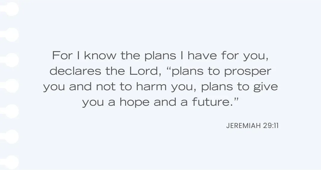 Jeremiah 29:11 encouragement Bible verse