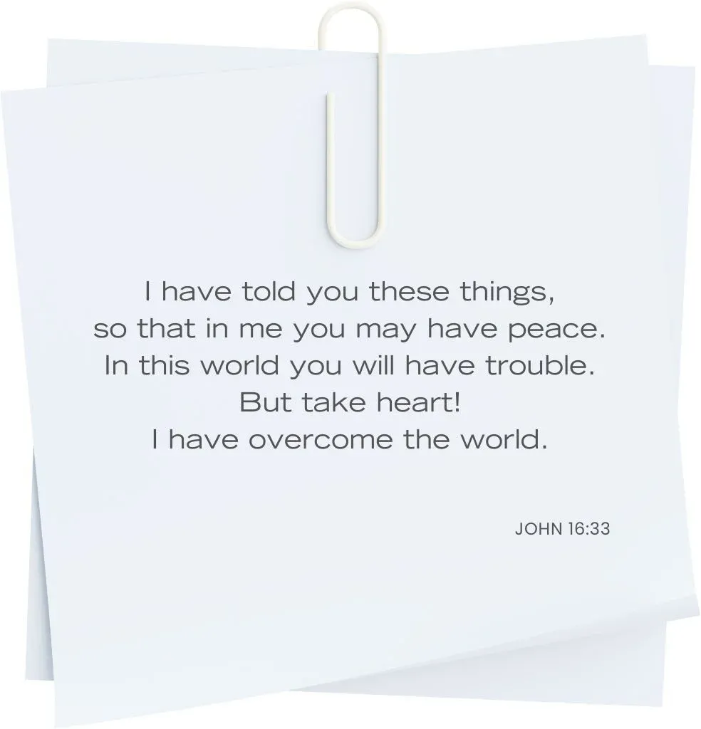 John 16:33 Bible verse — in Him you have peace