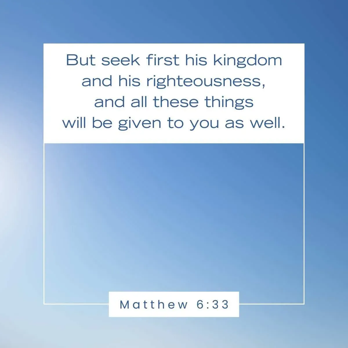 Matthew 6:33 Bible verse to inspire a fresh start in the