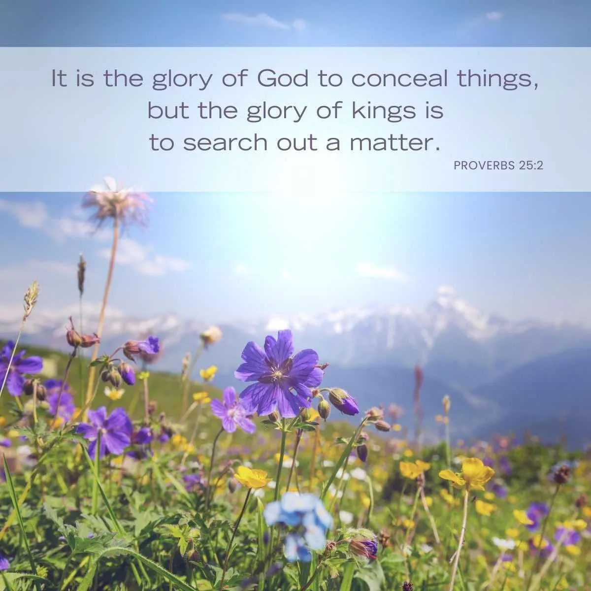 Proverbs 25:2 Bible verse about not knowing all the answers