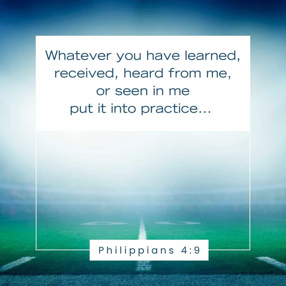 Philippians 4:9 Bible verse for coaches