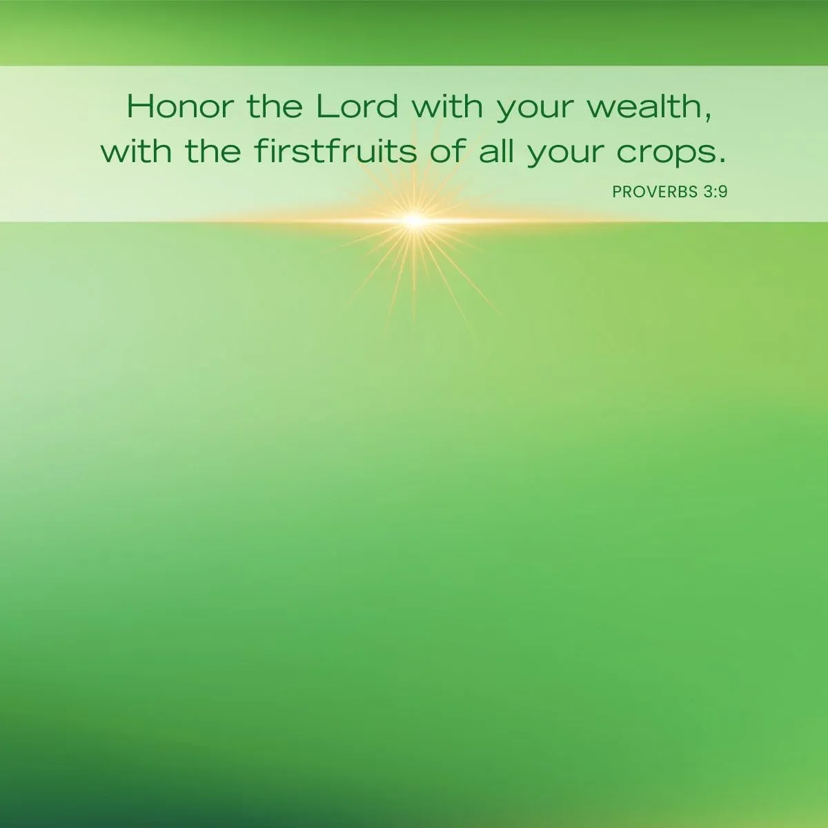 Proverbs 3:9 - Tithing Bible verse