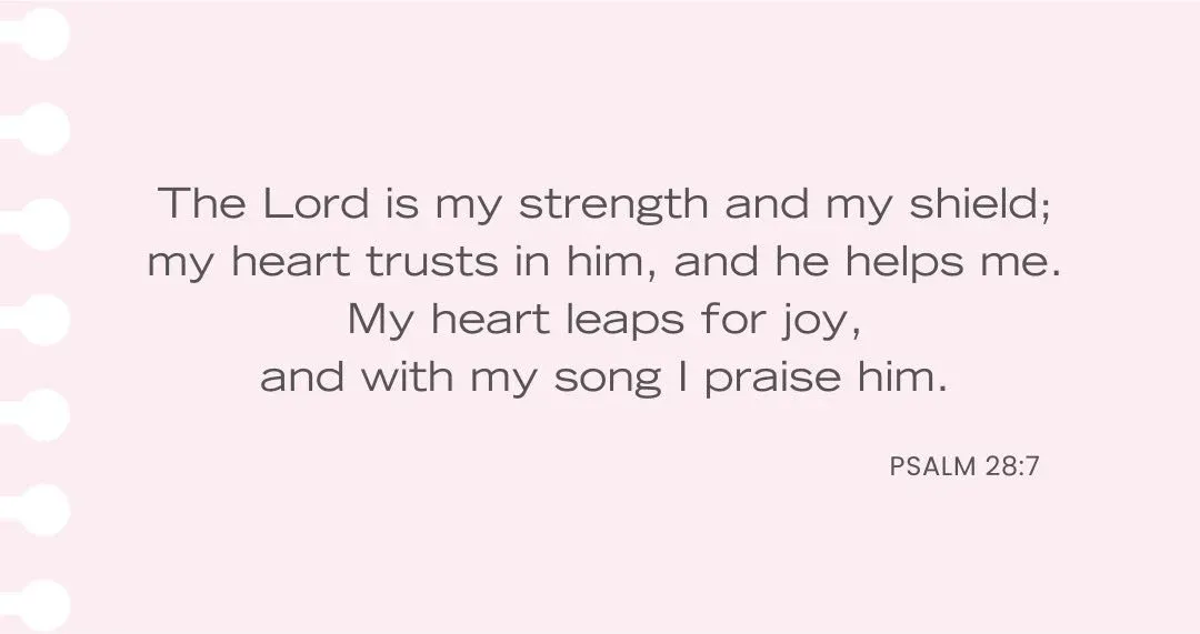 Psalm 28:7 encouragement Bible verse
