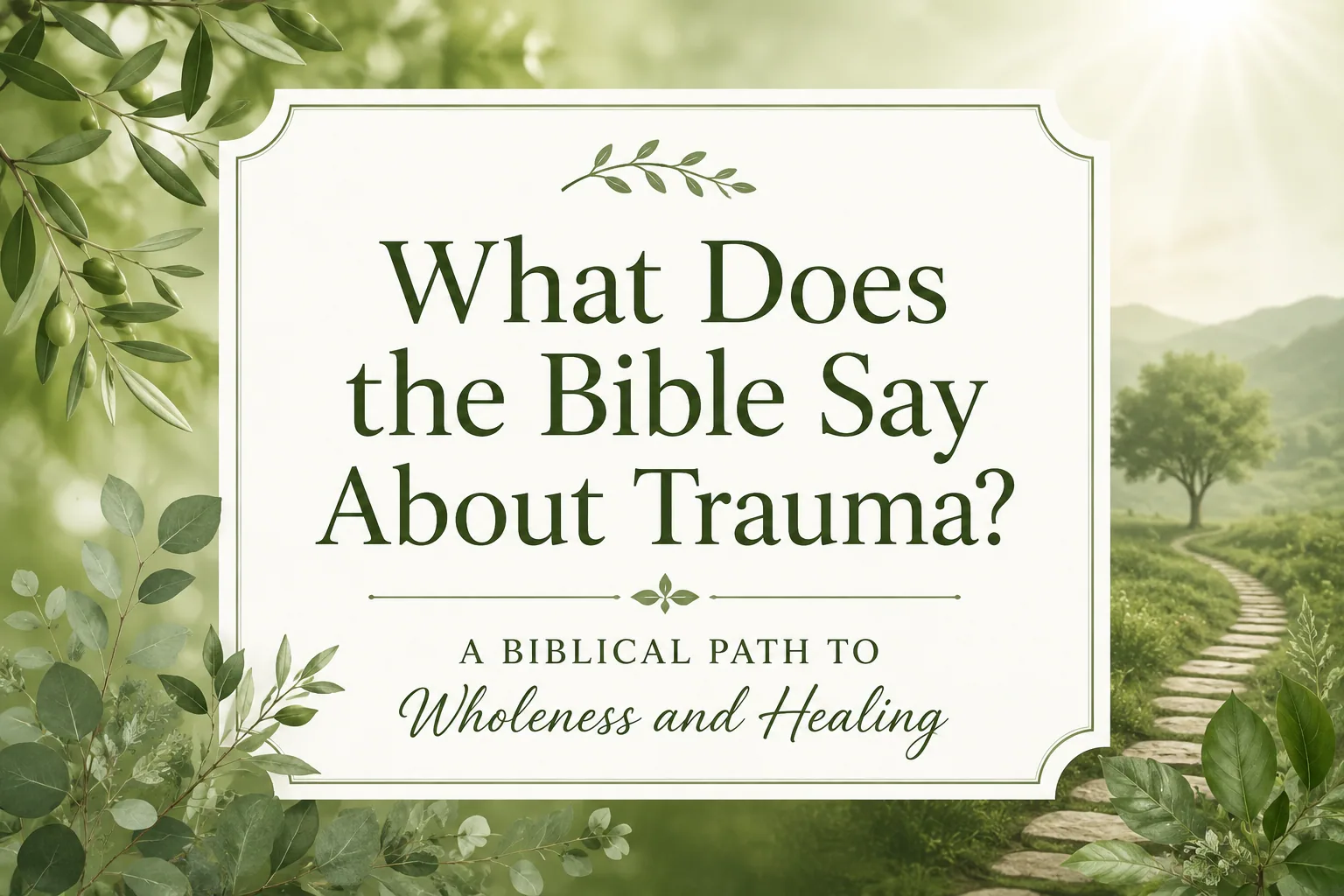 Open Bible with the title What Does the Bible Say About Trauma? 25 Scriptures for Healing and Hope