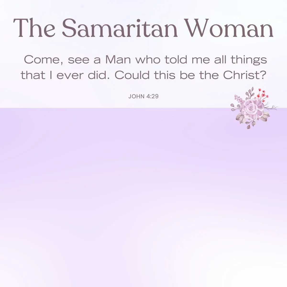 Women of the gospels - The Samaritan Woman